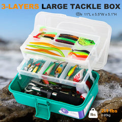 Includes pliers and fish gripper with a full set of lures