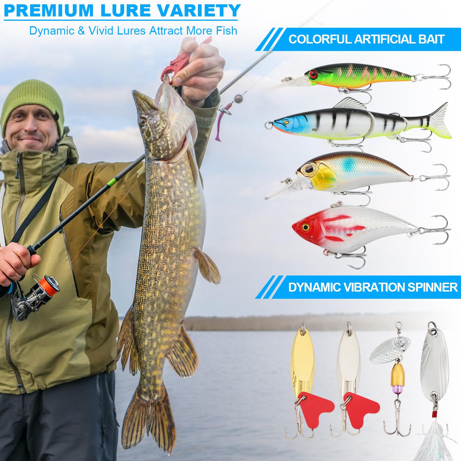 Stainless steel tools and ABS construction for durable tackle box
