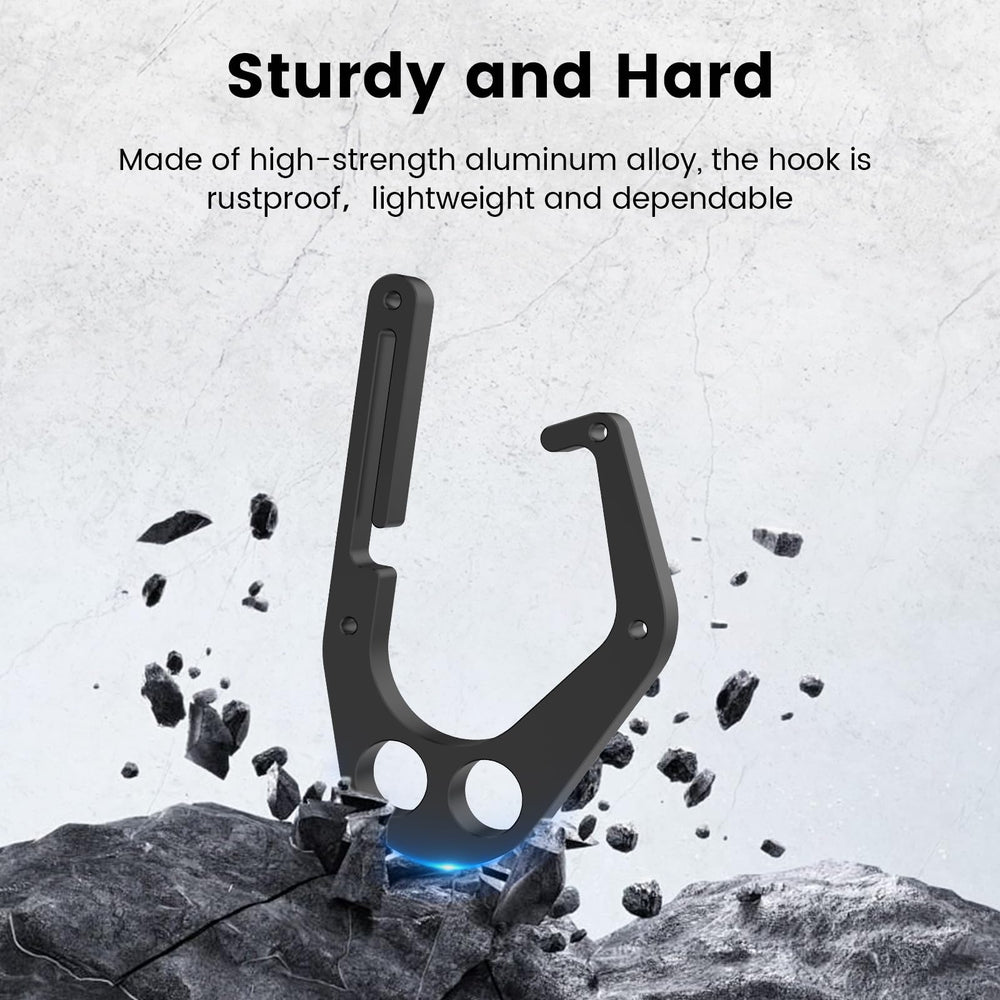 Tcwhniev tree hook securely attaches to harness for quick tool access.