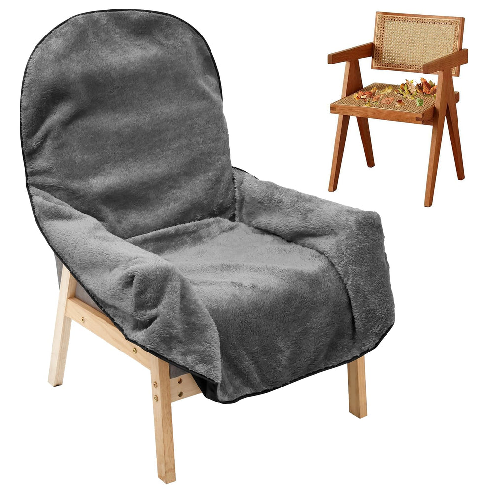 Tcwhniev reversible seat blanket on a chair with waterproof Oxford fabric for outdoor protection.