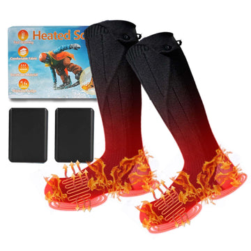 TCXCEO heated socks with four heat levels for customizable outdoor warmth.