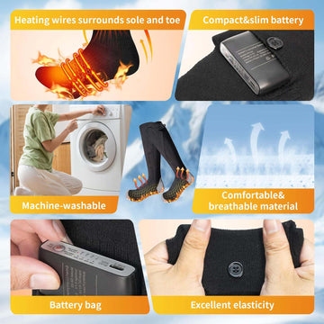 TCXCEO heated socks offer four speed settings for precise warmth control.