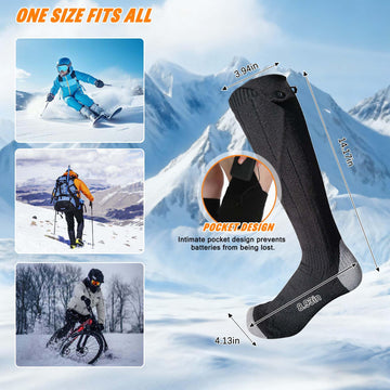 TCXCEO heated socks provide windproof insulation to keep feet warm.