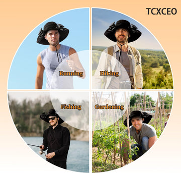TCXCEO solar powered fan hat packable folded design fits backpacks.