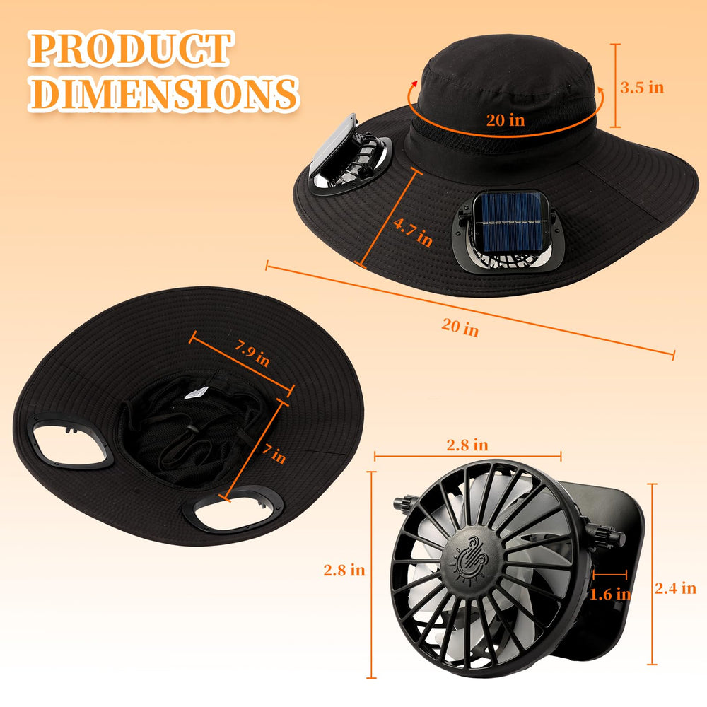 TCXCEO solar powered fan hat UV-safe design enables all-day outdoor comfort.