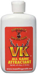 Team Fitzgerald Vk Scent Red bottle close-up for field use to attract big game