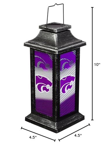 Team Sports America Kansas State solar lantern for hanging display with soft LED glow