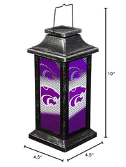 Team Sports America Kansas State solar lantern for hanging display with soft LED glow