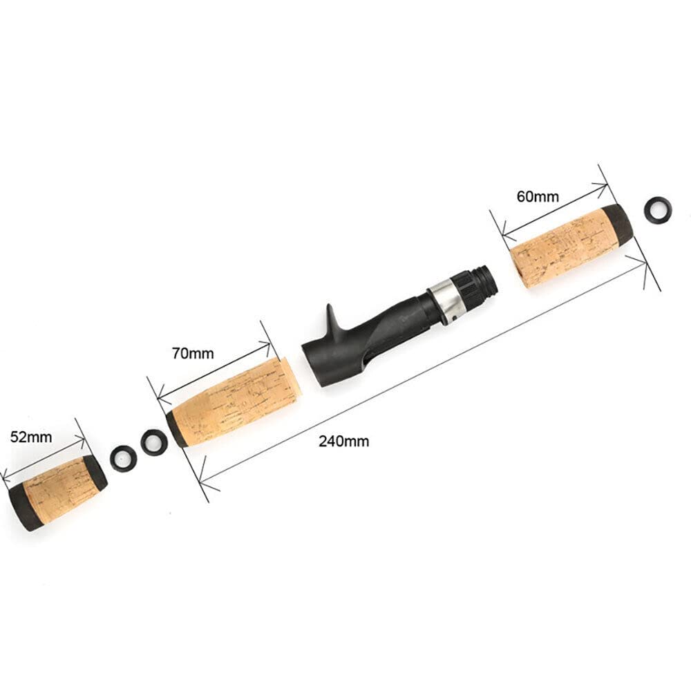 Spinning rod handle with reel seat installed