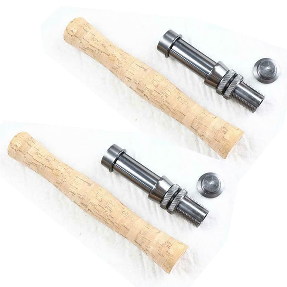 TeamWILL fly rod handle with composite cork grip showing texture and grip quality