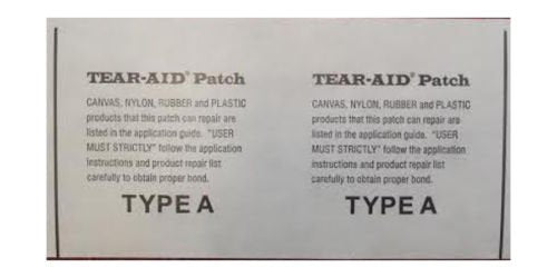 Tear-Aid Type A patch applied to a kite bladder for airtight, durable repair.