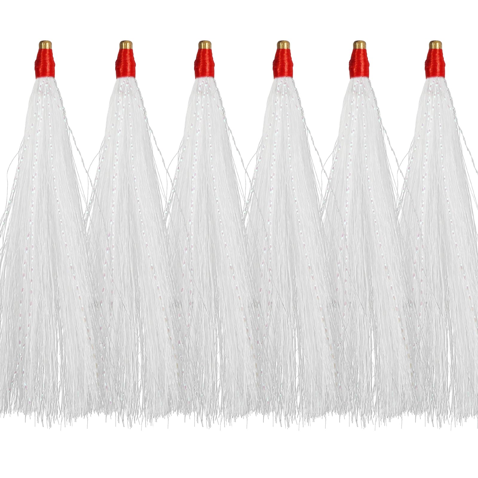 White bucktail teaser lure close-up