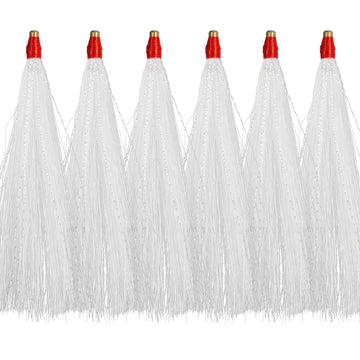 White bucktail teaser lure close-up