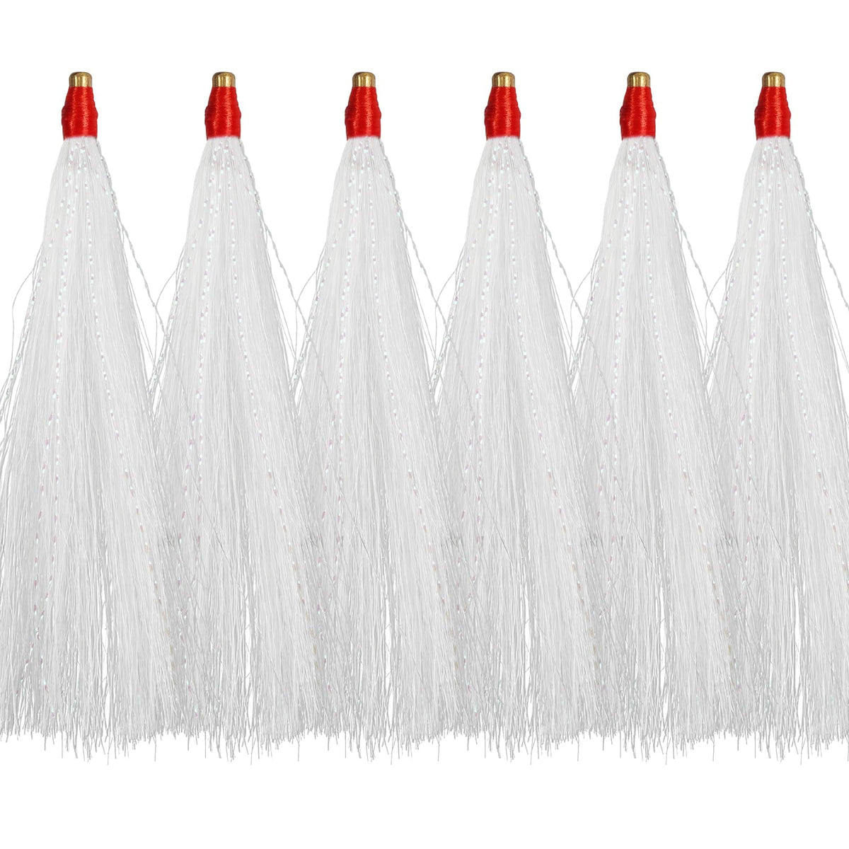 White bucktail teaser lure close-up