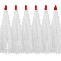 White bucktail teaser lure close-up