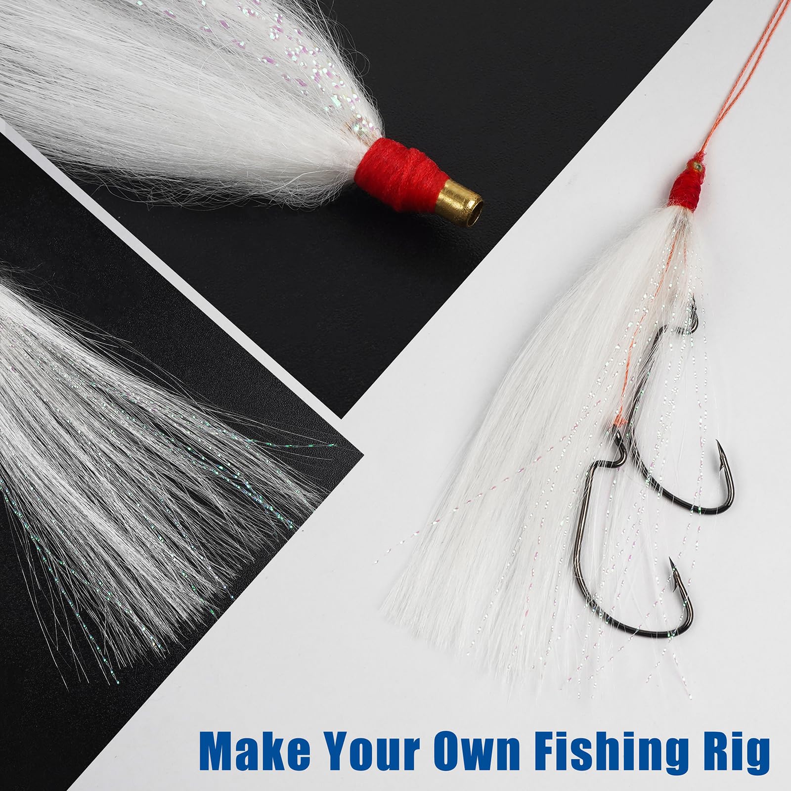 Chartreuse bucktail teaser lure close-up