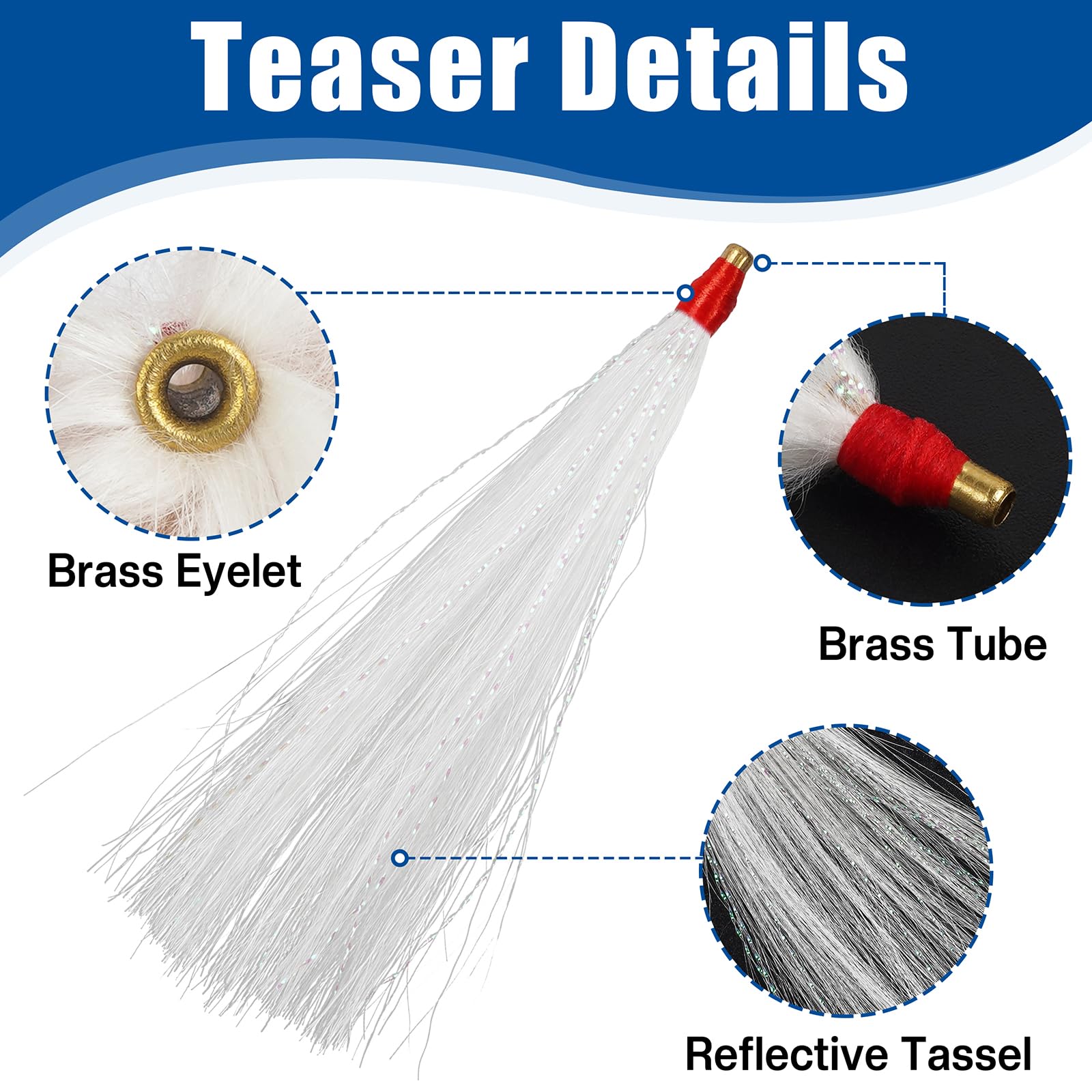 Pink bucktail teaser lure close-up