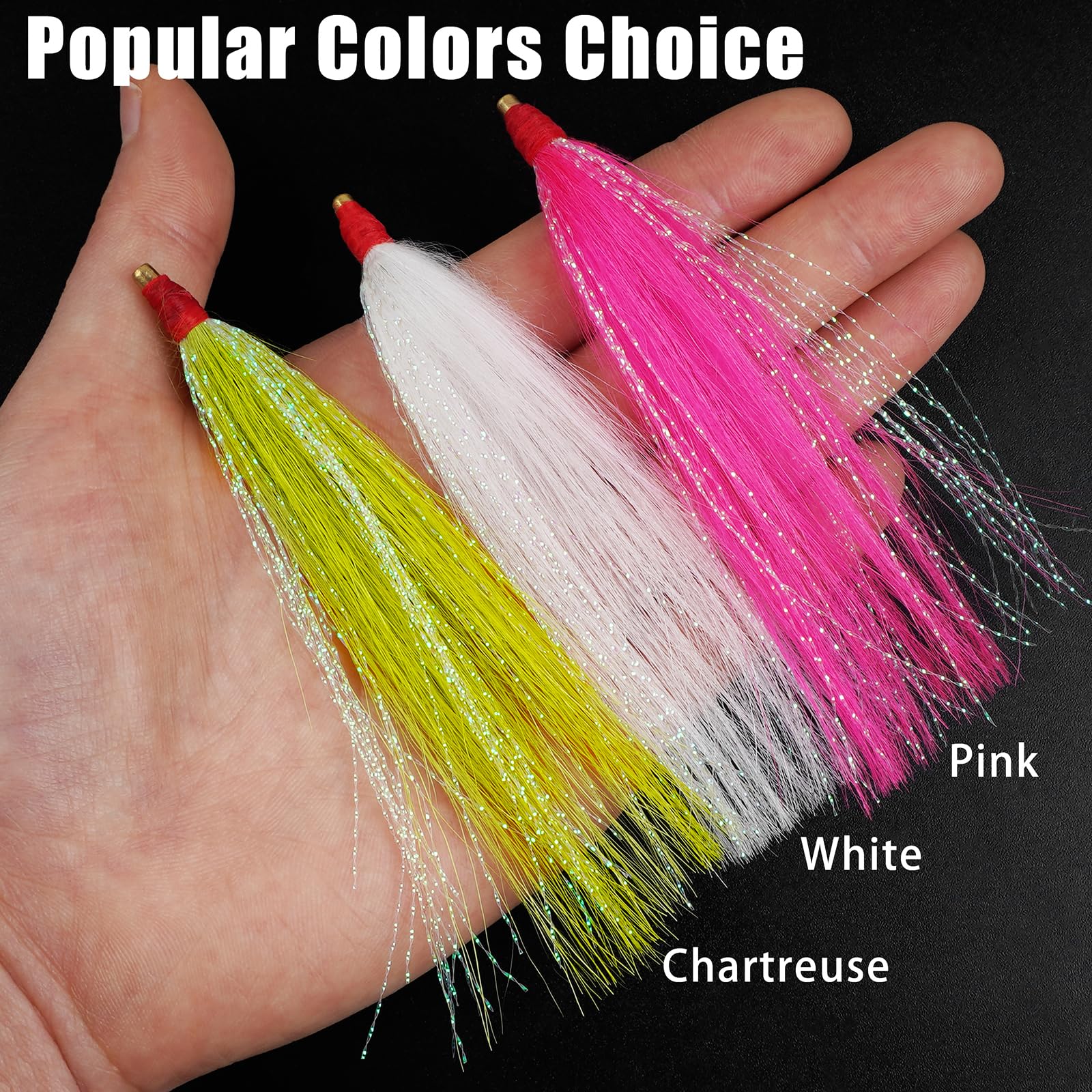 Pack of 6 bucktail teaser lures