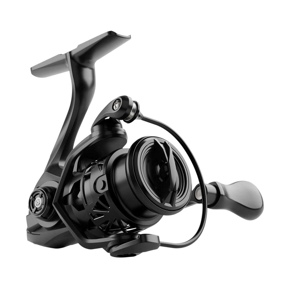TEBEN LS carbon-frame close-up highlights ultralight performance for extended casting.