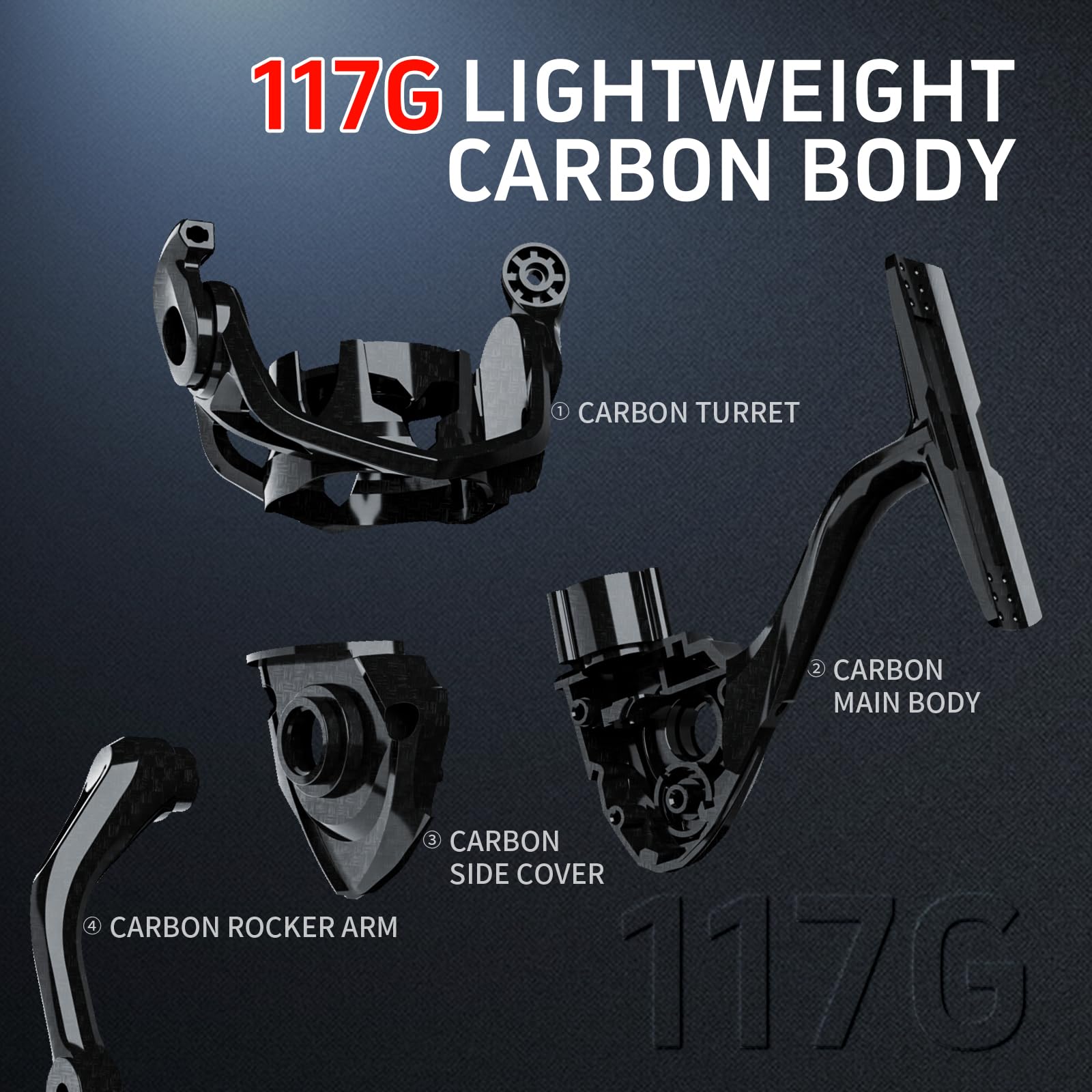 TEBEN LS CNC metal handle with EVA knob provides a confident grip.