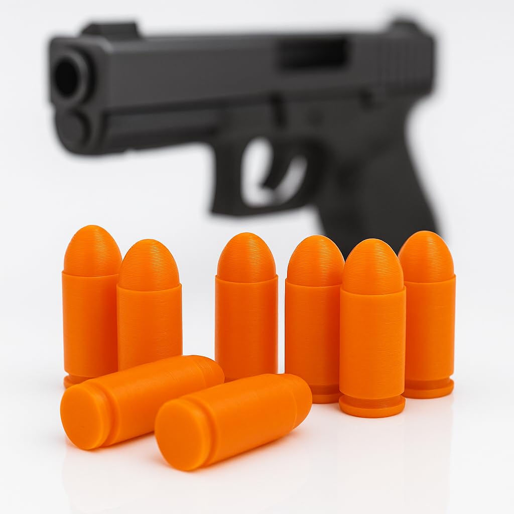 TechStudio3D .45 ACP snap caps showing inert, primer-free design for safe dry-fire.