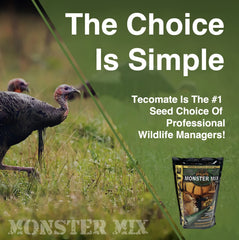 Tecomate Monster Mix deer nutrition emphasizes high-protein forage for antler growth support.