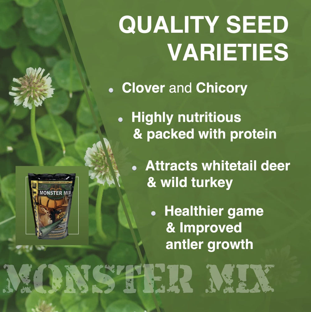 Tecomate Monster Mix attracts deer and turkeys in plots during hunting season.