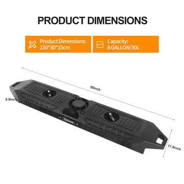 Tecoom multi-purpose outdoor water tank for camping and gear cleaning.