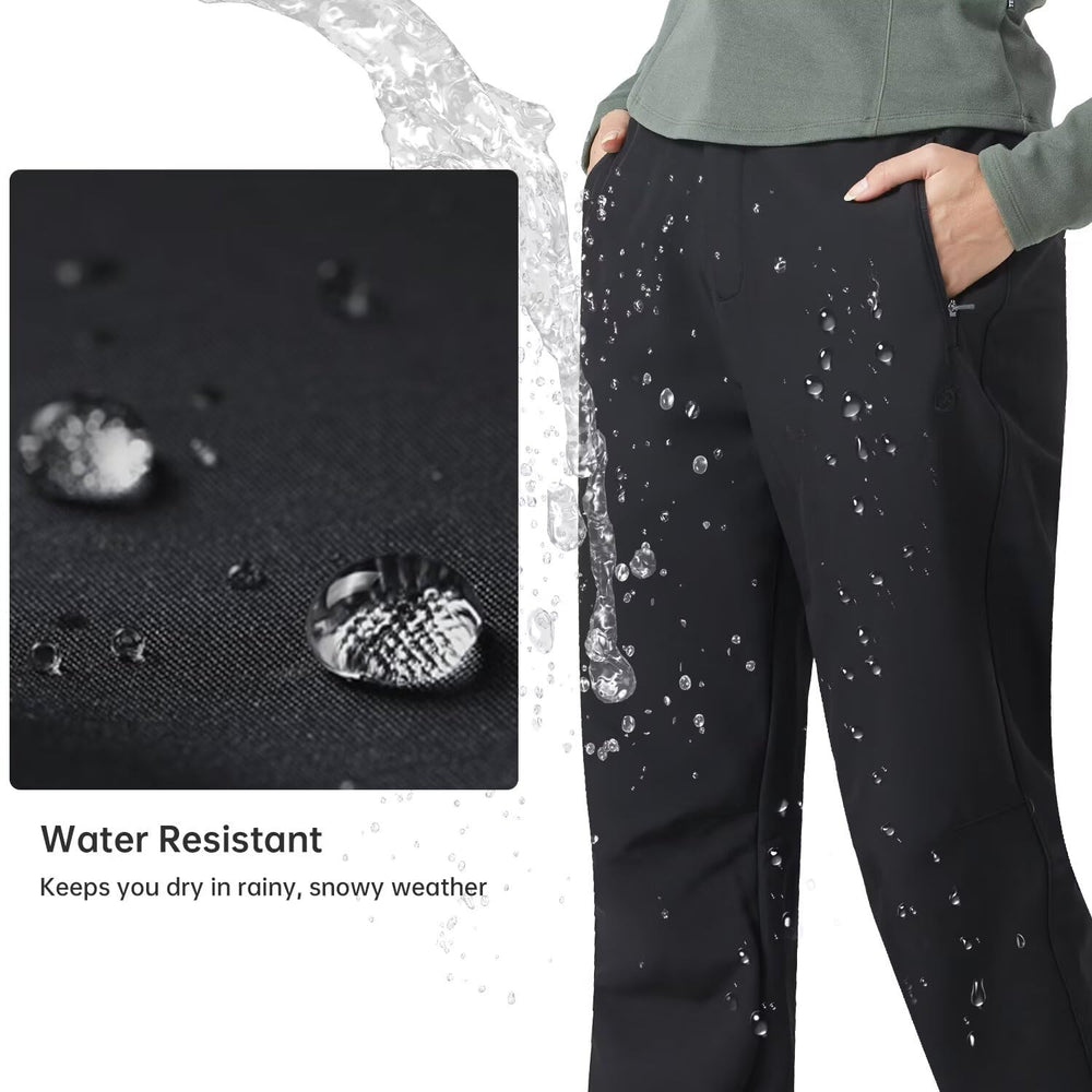 tectop women's fleece-lined winter hiking pants rear zip pocket keeps keys safe.