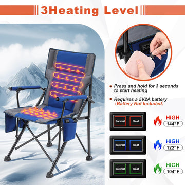 Teenyyou 2Pack heated camping chair arc-frame supports up to 265 lbs.