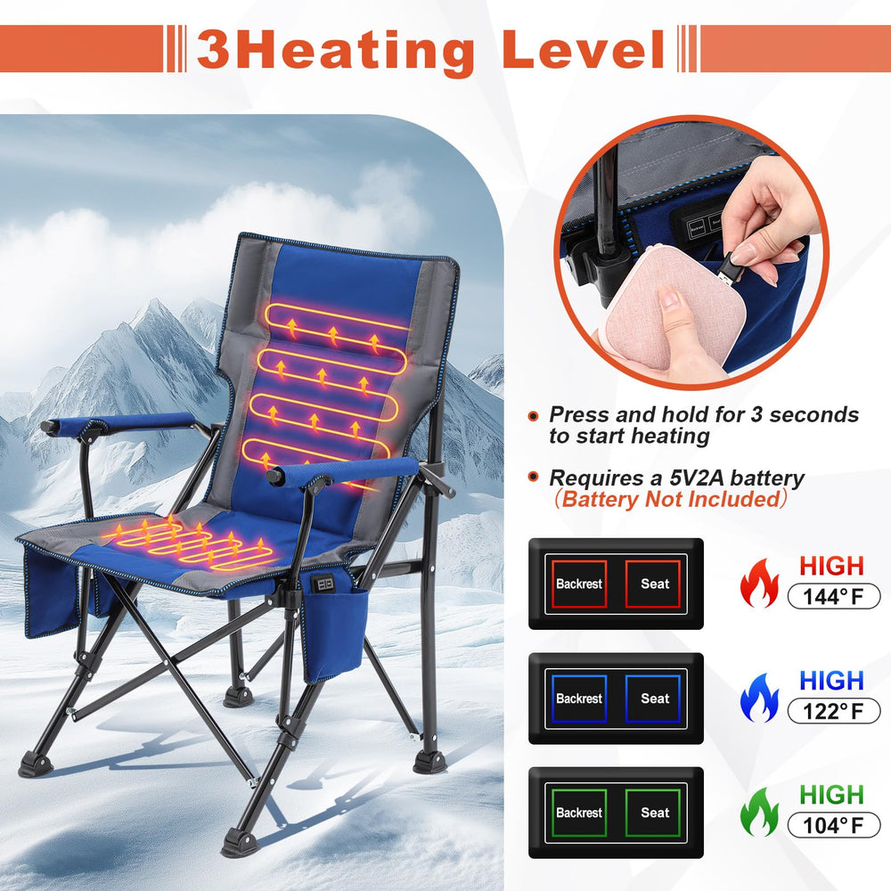 Teenyyou 2Pack heated camping chair arc-frame supports up to 265 lbs.