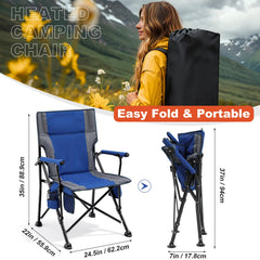Teenyyou 2Pack heated camping chair folded with portable belt for simple transport.