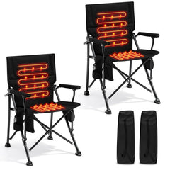 Teenyyou 2-pack heated camping chair front-view highlighting sturdy frame and warm seating.