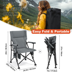 Teenyyou 2-pack heated camping chair showing dual heating zones enabling customizable comfort on chilly evenings
