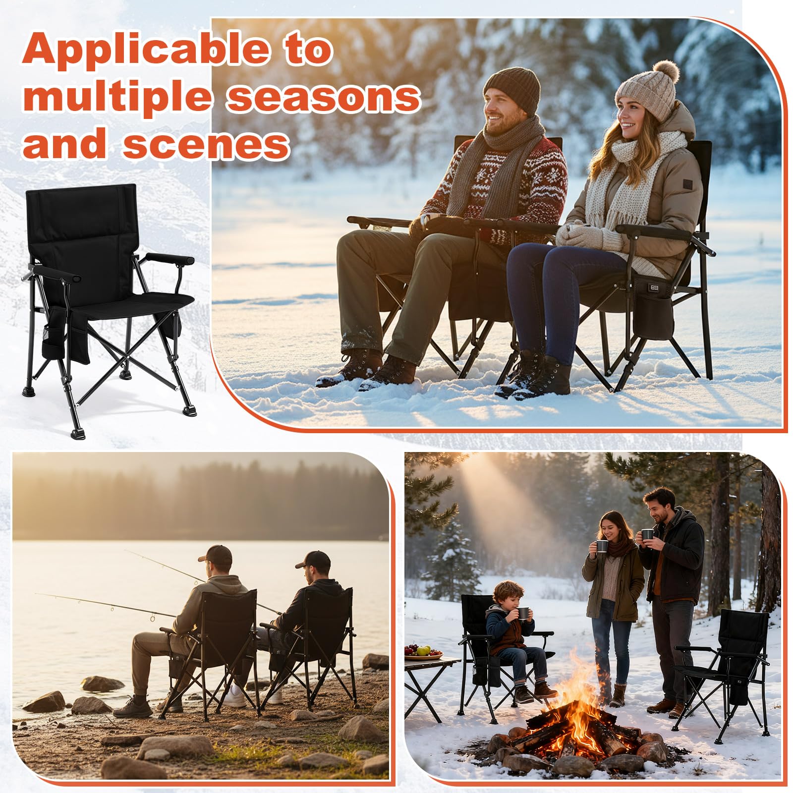 Teenyyou 2-pack heated camping chair outdoor-use showcasing versatile warmth outdoors.
