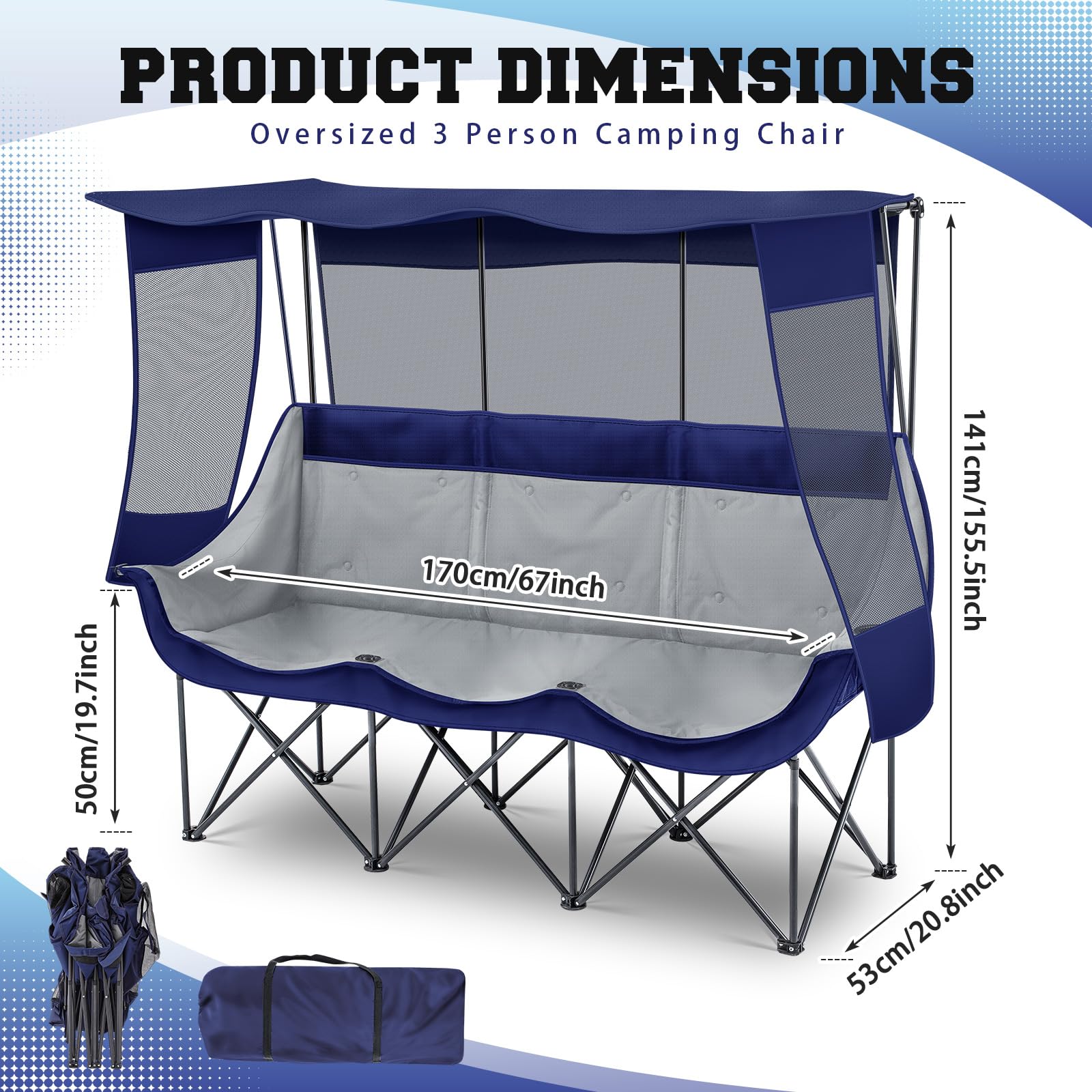 Teenyyou chair back shade panel blue blocks sun while lounging under the sky.