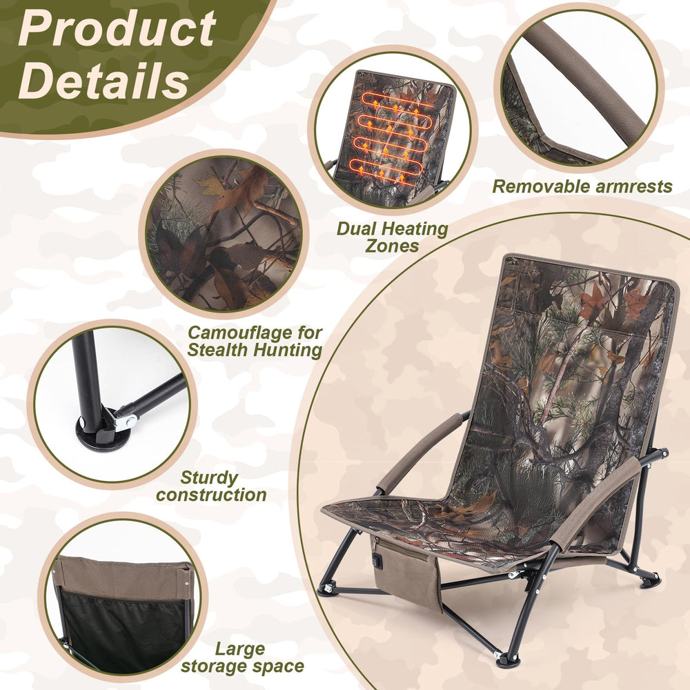 Teenyyou heated chair front pocket for portable power bank use in the field