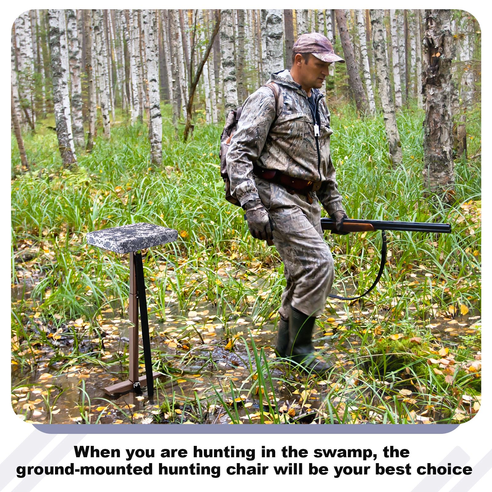 Teenyyou ground stakes hunting seat stabilizing in muddy terrain