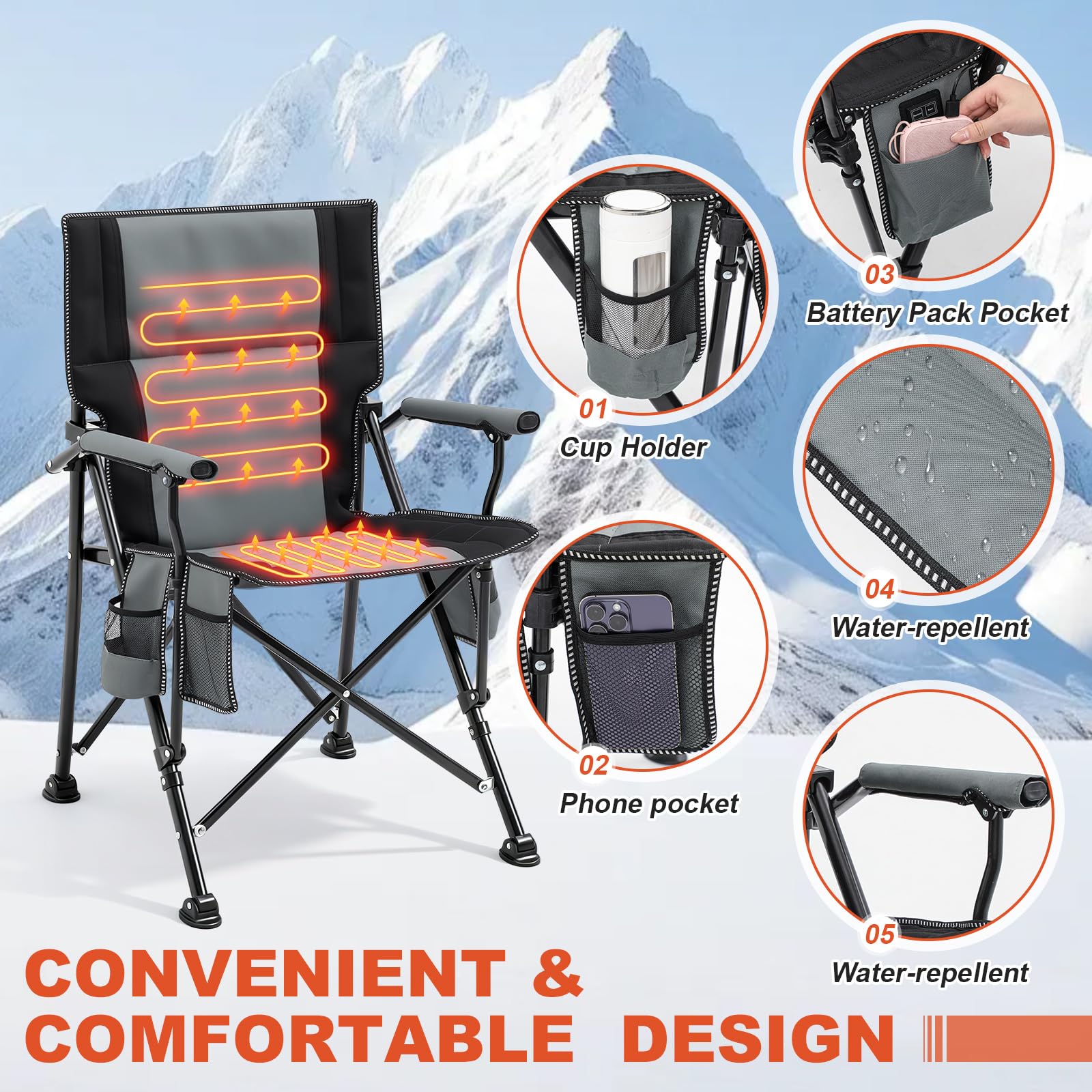 Teenyyou heated chair 2-pack storage-bag keeps gear organized