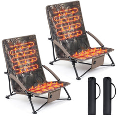 Teenyyou heated hunting chair camo front view for stealth warmth