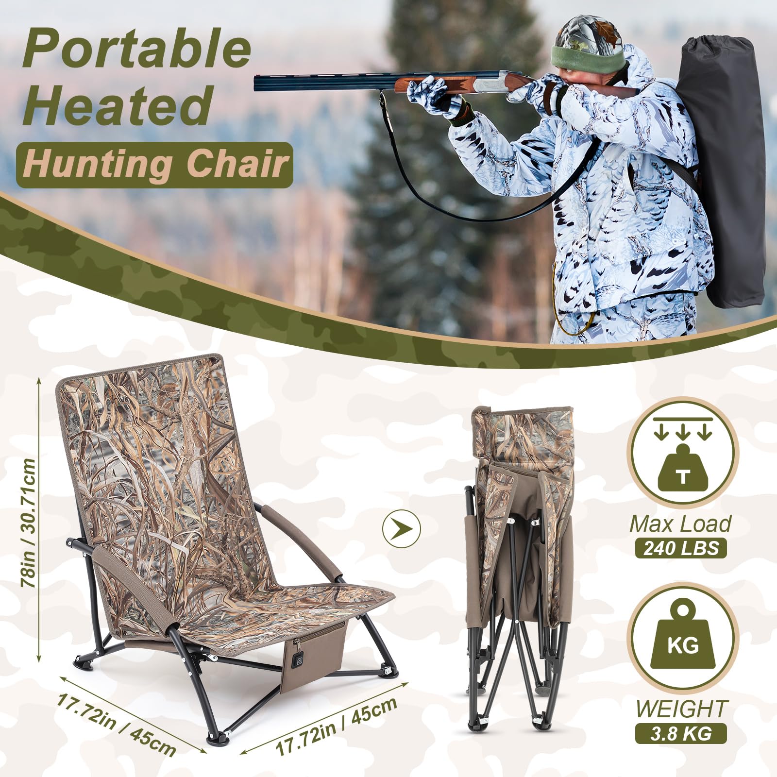 Teenyyou heated chair side view highlights ergonomic grip and storage pocket.