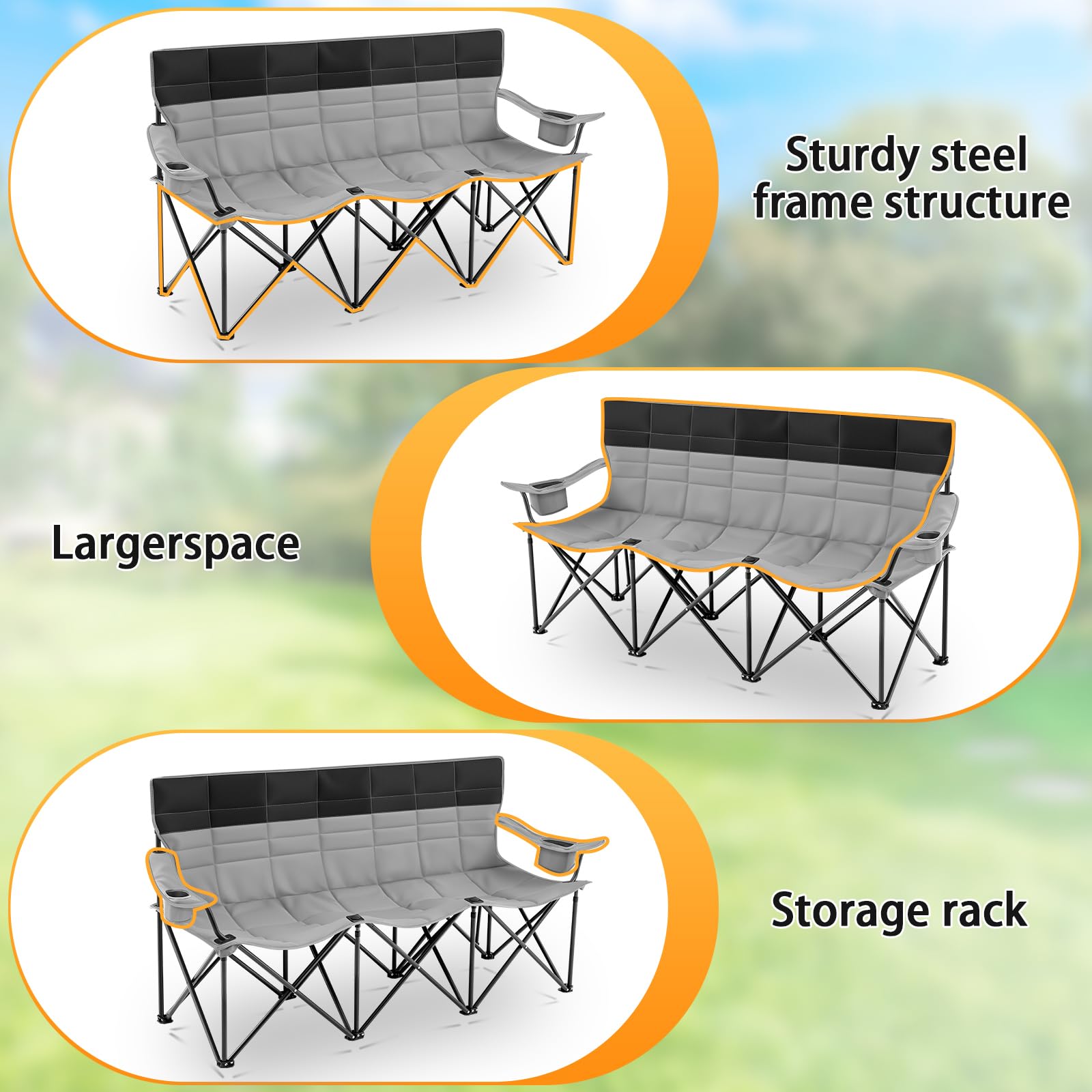 Teenyyou heavy-duty steel frame delivers sturdy support for outdoor use.