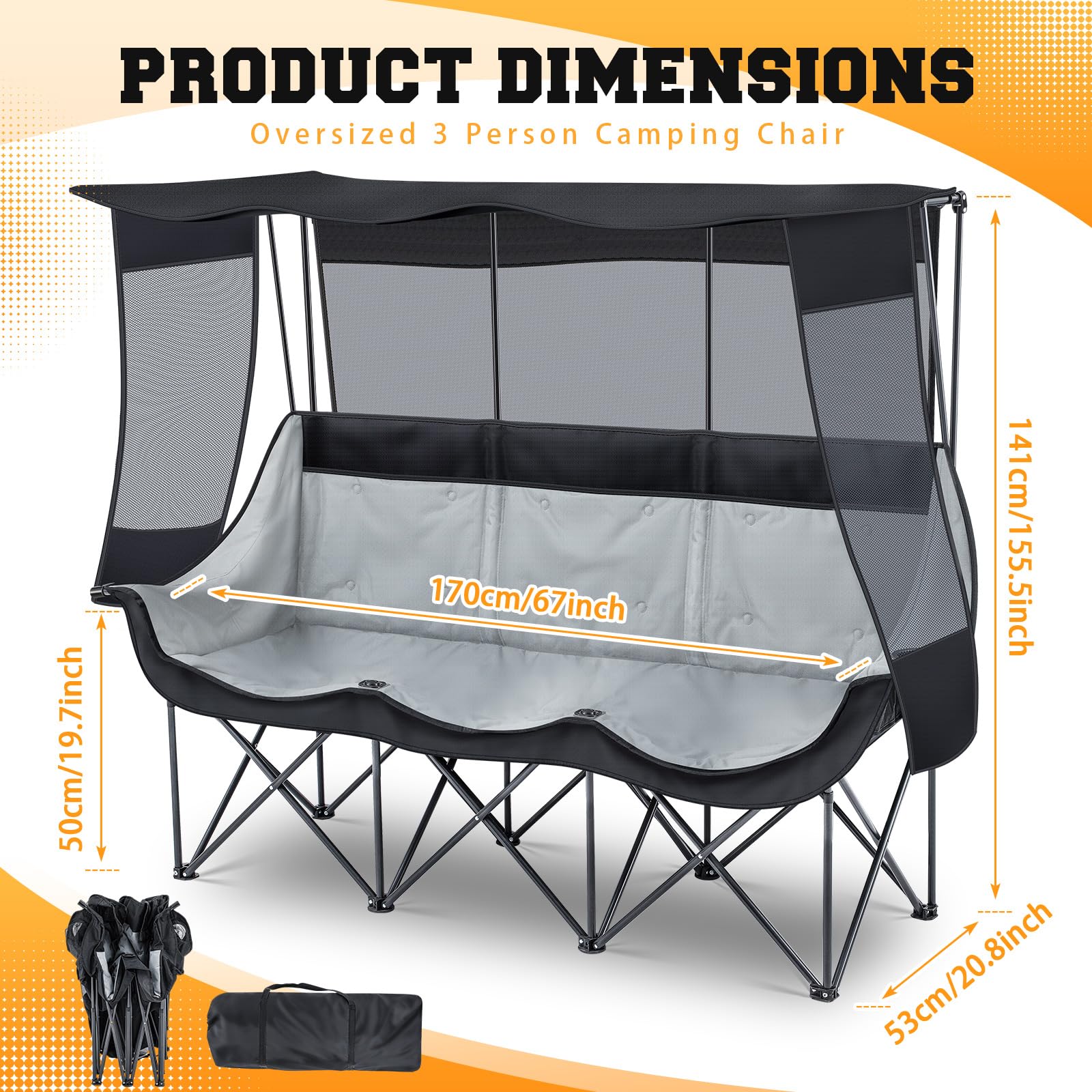 Teenyyou oversized chair canopy extended provides shaded seating