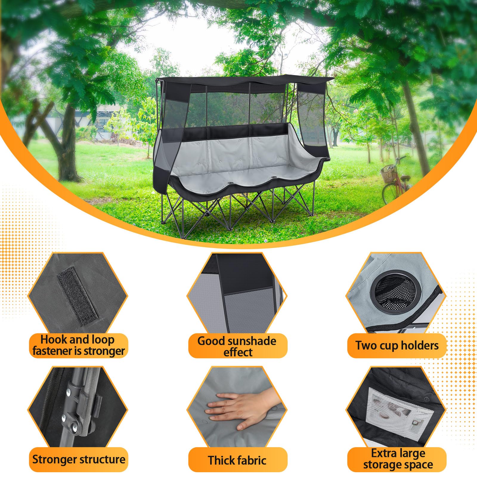Teenyyou chair side shade panel blocks sun at picnics