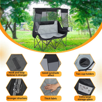 Teenyyou oversized two-person camping sofa highlights spacious seating for two outdoors.