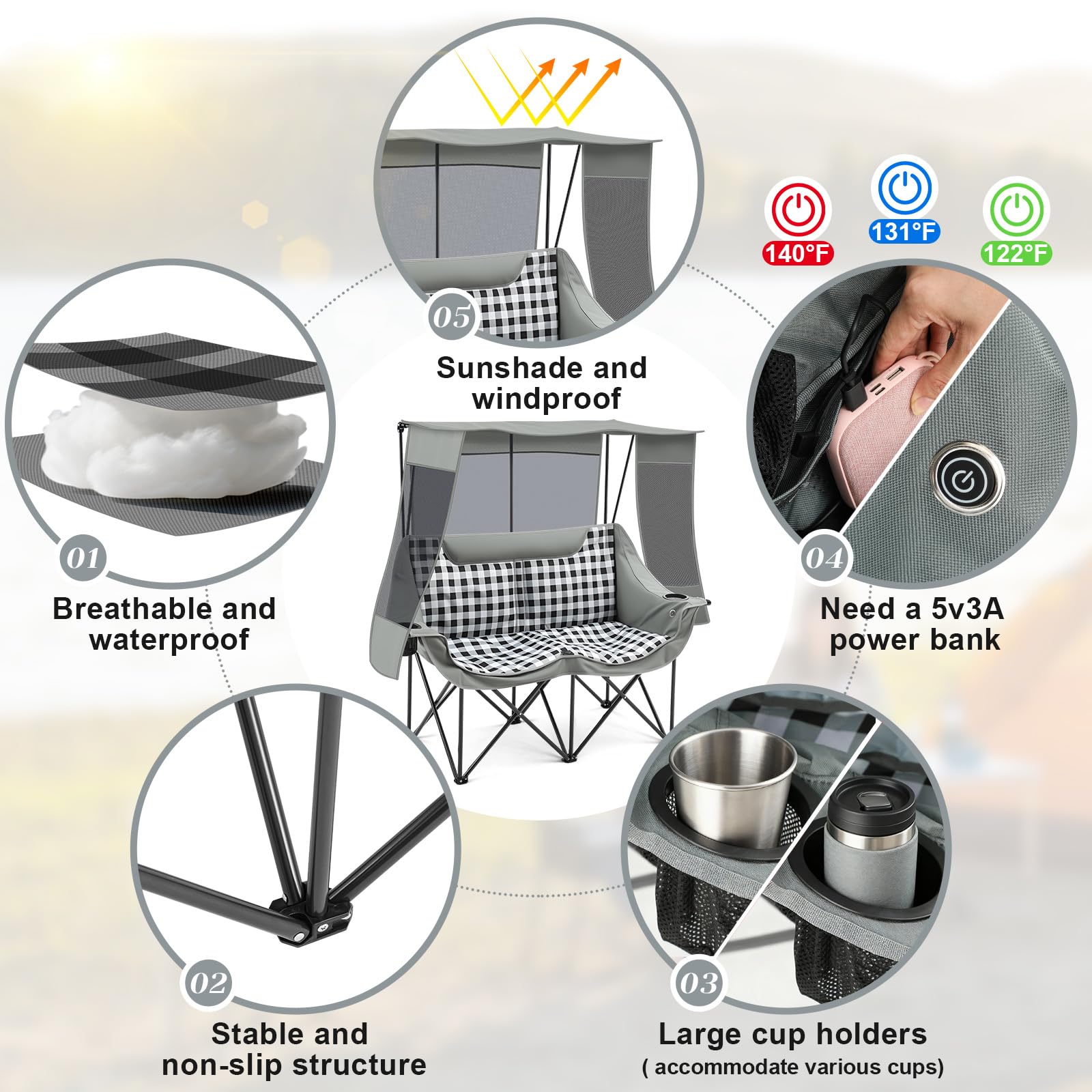 Teenyyou padded back support for lumbar comfort during long outdoor sessions