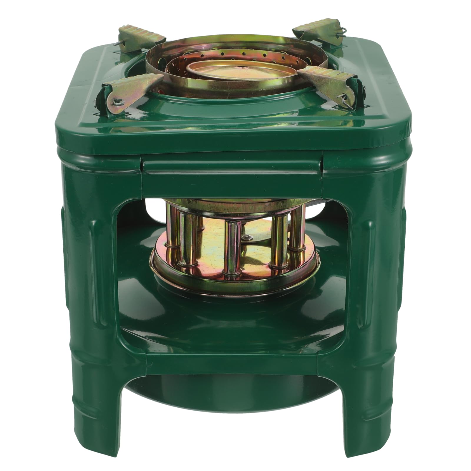 TEHAUX portable kerosene stove in green with easy assembly for quick outdoor meals.