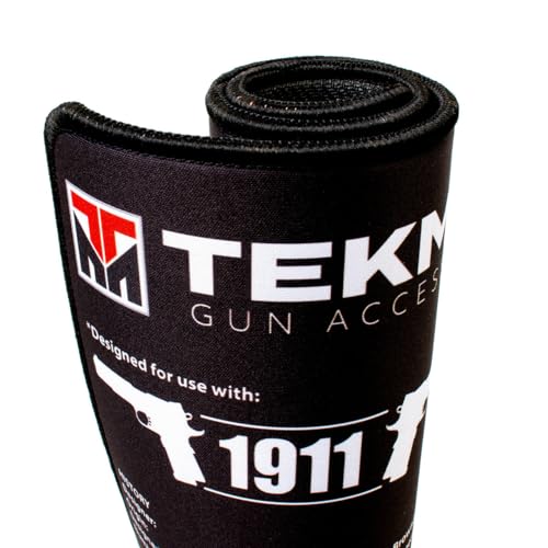 Close-up of Tekmat surface protecting firearm during maintenance