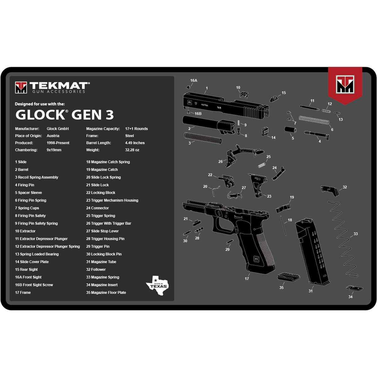 TekMat Glock Gen 3 Gun Cleaning Mat product image