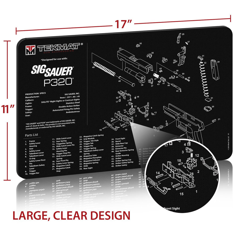 TekMat mat showing 11x17 inch workspace and 3mm thickness